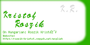 kristof roszik business card